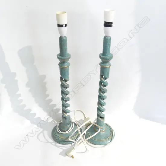 PR CURVED COLUMN FRENCH COUNTRY LAMPS NO SHADES H.540mm