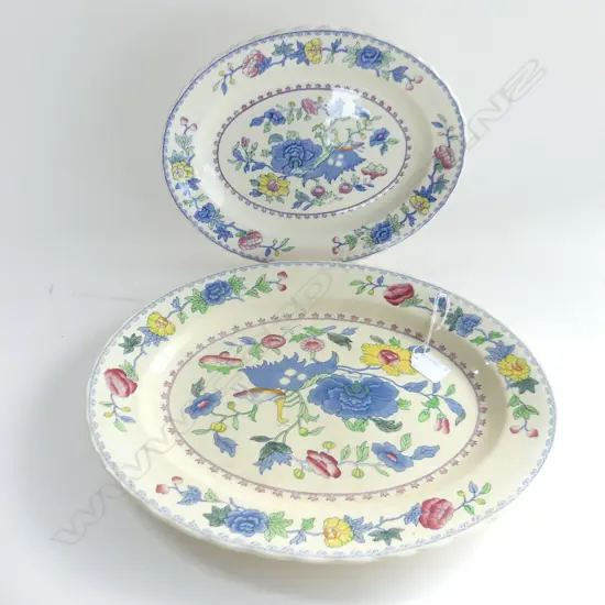 2 MASONS REGENCY OVAL SERVING PLATES L. 400 & 300MM...