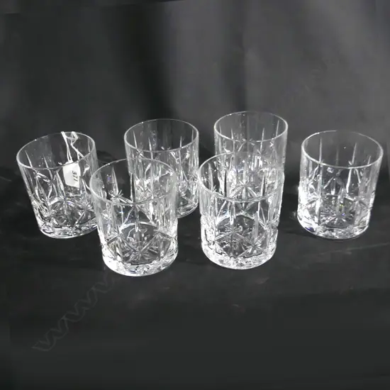 SET 6 WATERFORD MARQUIS DOUBLE OLD FASHIONED WHISKY TUMBLERS H 95 D 85MM