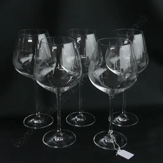 6 TALL CRYSTAL RED WINE STEMMED GLASSES H.  250MM