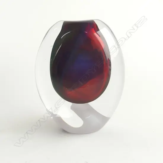 HOGLUND SOMMERSO ART GLASS VASE H.130mm Signed & labelled