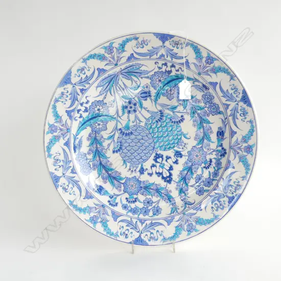 LARGE HAND PAINTED TURKISH PLATE 400mm dia