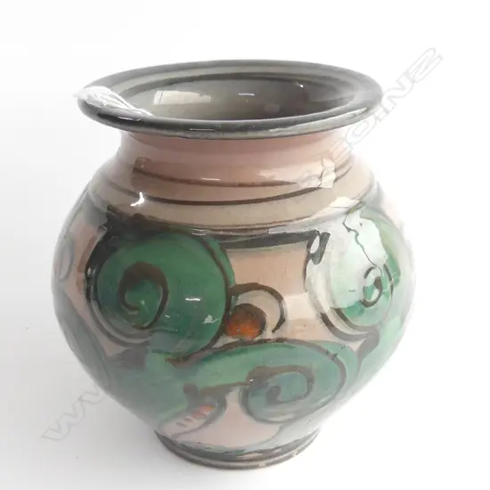 DANICO DANISH VASE 1980S HAND PAINTED GOOD GLAZE