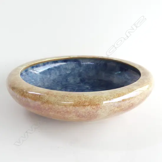 LARGE LUSTRE FLOATING BOWL GRIMWADES BYZANTAWARE BLUE INTERIOR