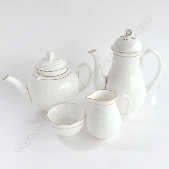 4 PC ROYAL WORCESTER SET; LG COFFEE POT, TEAPOT, JUG & SUGAR BOWL 