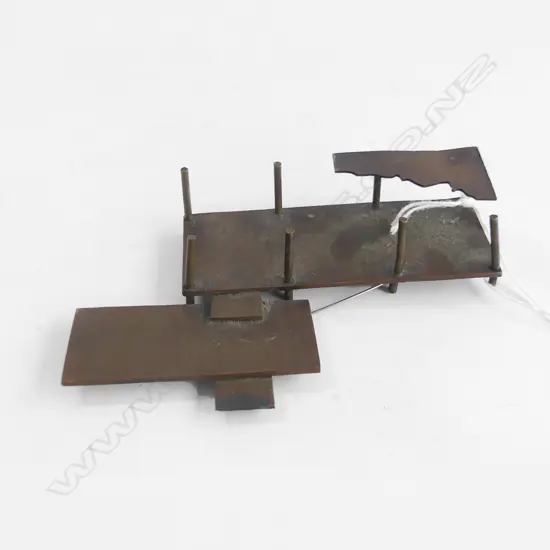 COPPER BROACH IN FORM OF FARNSWORTH HOUSE L 120 MM