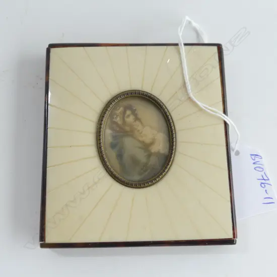 PAINTED PORTRAIT MINIATURE MOTHER & CHILD 95 X 85mm