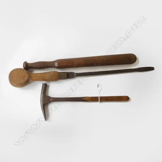 3 ITEMS LARGE SCREWDRIVER POLICEMANS TRUNCHEON & HAMMER