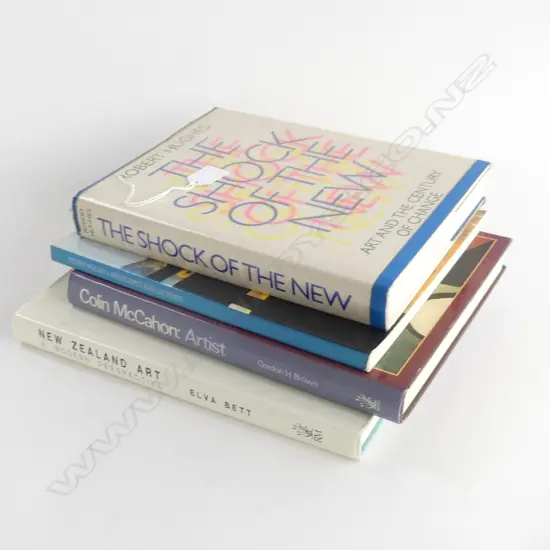 4 ART BOOKS; THE SHOCK OF THE NEW, SIDNEY NOLAN, COLIN MCCAHON, NZ ART ELVA BETT