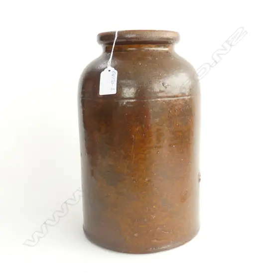 LUKE ADAMS BROWN GLAZE CROCK Impressed mark H.295mm