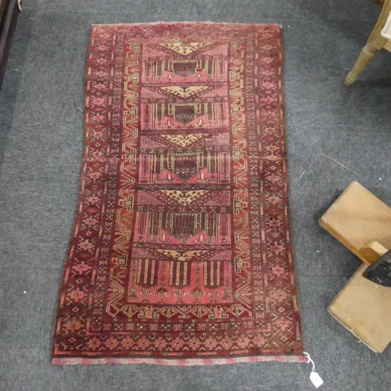 HAND KNOTTED ALL WOOL RUG 1190x700mm