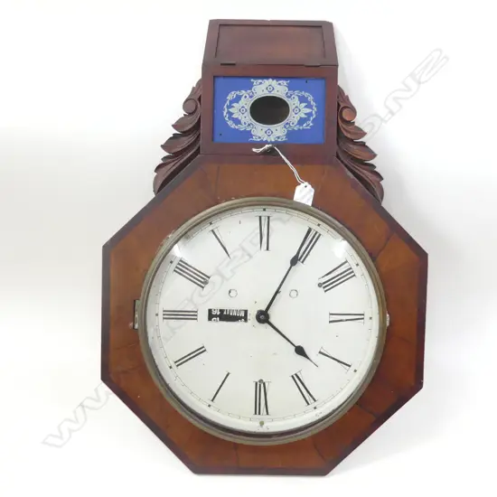 REPRO WATERBURY WALL CLOCK 8-DAY & 34 HR - BATTERY OPERATED H. 660MM