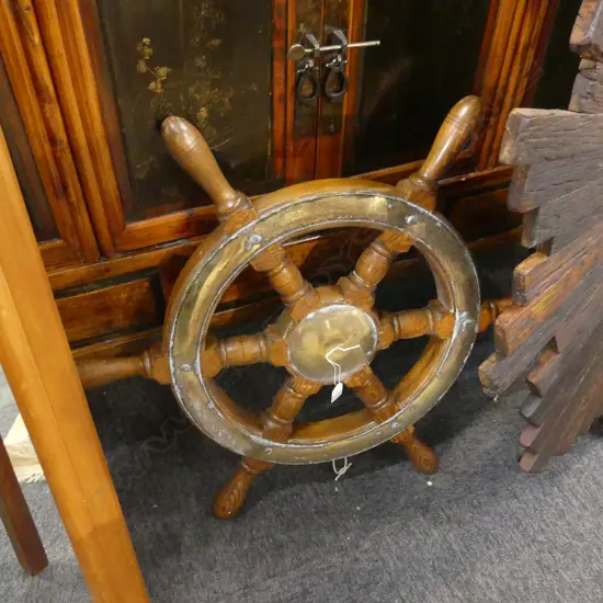 VINTAGE SHIPS WHEEL 750mm dia