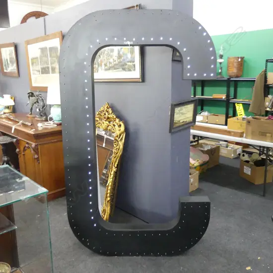 LARGE BLACK ILLUMINATED LETTER 'C' H.2055mm