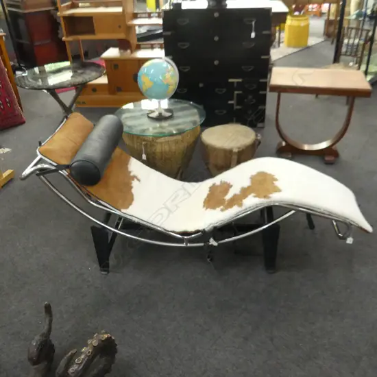COWHIDE CORBUSIER LC4 LOUNGE CHAIR REPRODUCTION