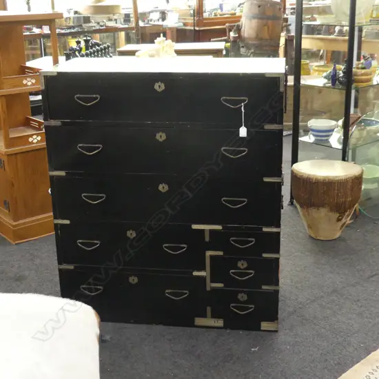 TAISHO KYOTO LACQUERED CEDAR KIMONO CHEST H1020mm