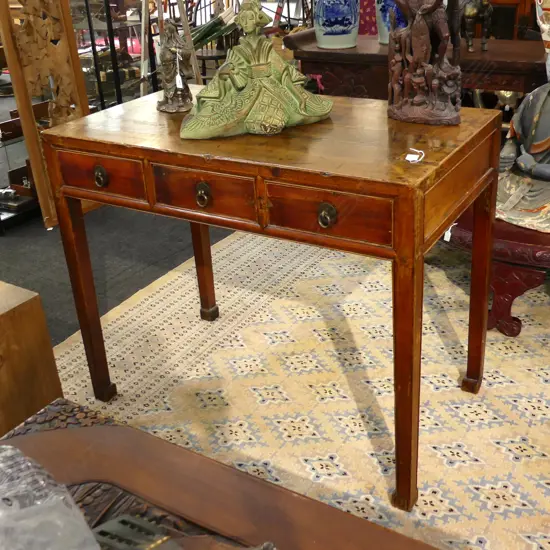 OLD CHINESE DESK 3 DRAWER GD PATINA 1030x600x855mm