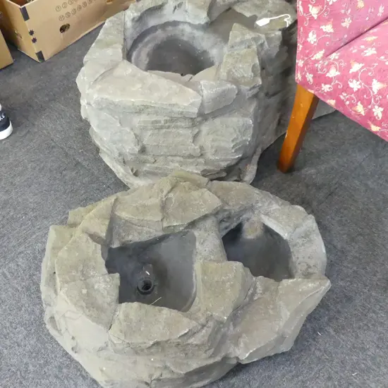 2 FAUX ROCK GARDEN WATER FOUNTAINS W.1000mm