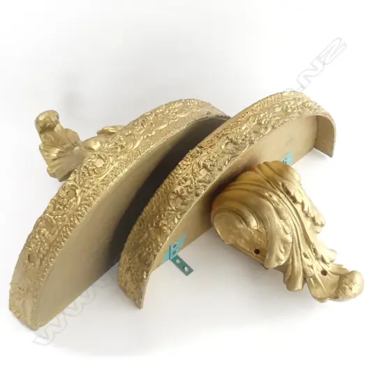 PR GOLD PAINTED WALL BRACKET SHELVES W.420mm