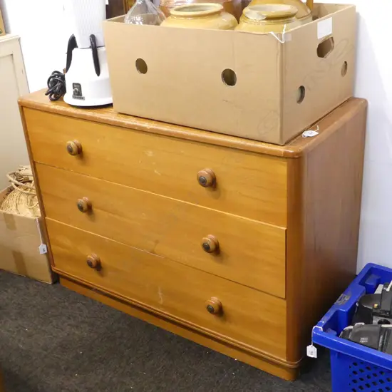 3 DRAWER RIMU VINTAGE CHEST 940 X 405 X 670mm