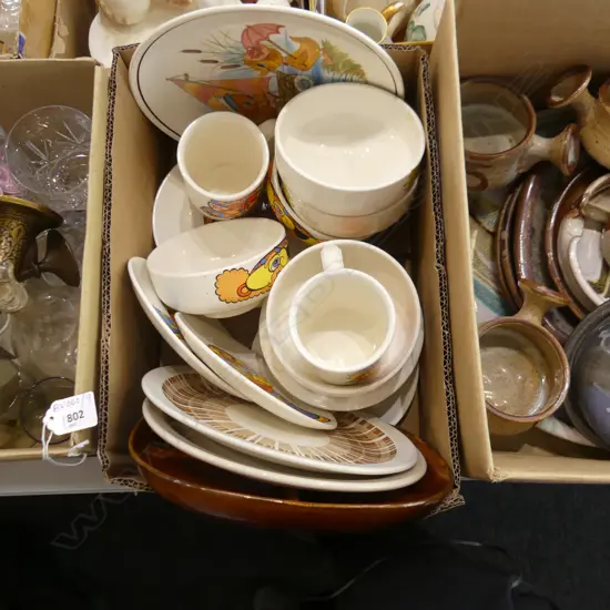 BOX LOT CROWN LYNN CHILDRENS CROCKERY; PIRATE PETE ETC