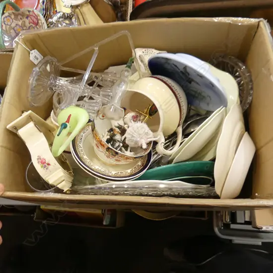 BOX LOT ASST. CHINA, FURS ETC