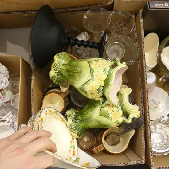 BOX LOT ASST. CRYSTAL & CHINA