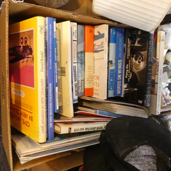 BOX LOT ASST. BOOKS; AIRCRAFT ETC