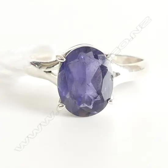 IOLITE & 925 SILVER RING SIZE P