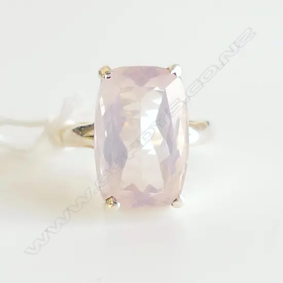 ROSE QUARTZ & 925 SILVER RING SIZE P