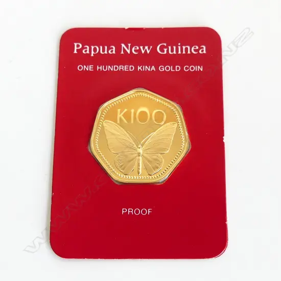 PNG 100 KINA 900 GOLD PROOF COIN 9.57 GRAMS