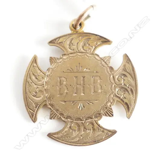 9ct gold 4.2gm 1907 PRESENTATION MEDALLION 'To Band member Corp. J. O. Dwyer From His Fellow Members..' by W.J. Martin