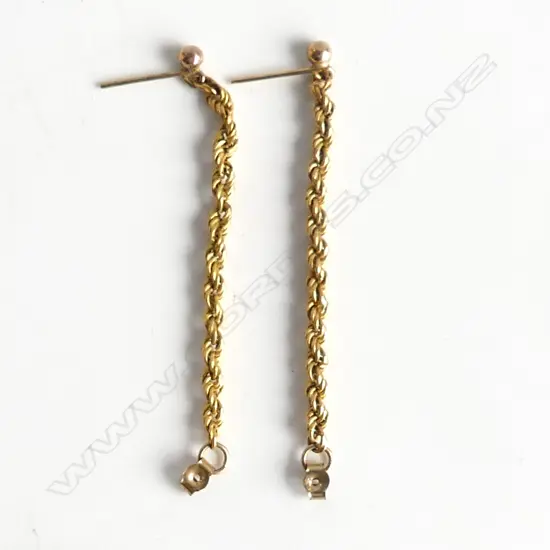 PR GOLD ROPE TWIST CHAIN EARRINGS