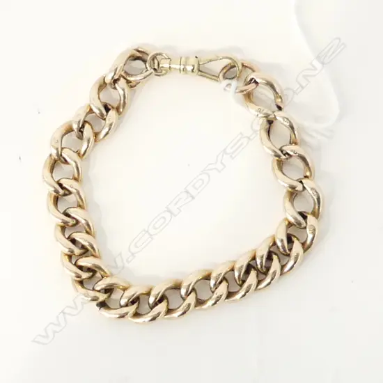 9ct SOFT ROSE GOLD CURB LINK BRACELET  11.8GRMS (SOME WEAR)