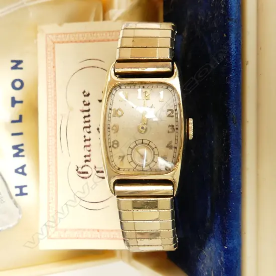 BOXED HAMILTON WRIST WATCH WITH ORIGINAL CASE, MANUAL WIND, c.1940-50's, NOT WORKING