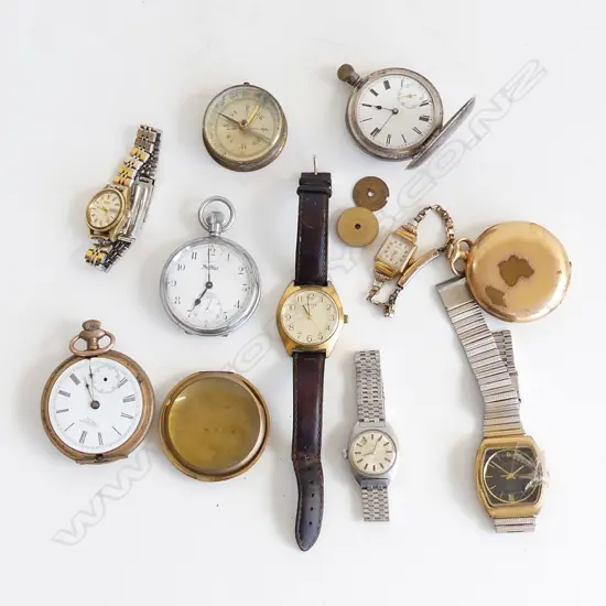 BAG WRIST & POCKET WATCHES: some working some parts