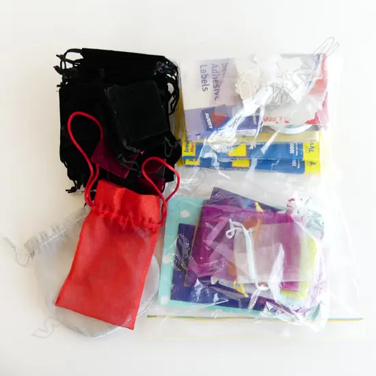 BAG ASST JEWELLERY BAGS, PRICE TAGS, STICKERS ETC.. 