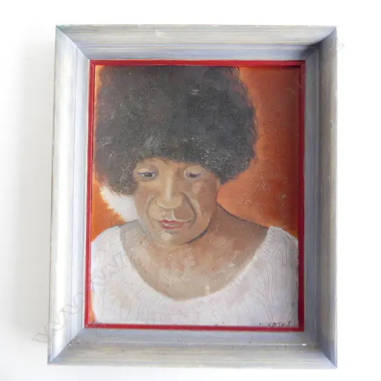 P. YATES, PORTRAIT, OIL ON BOARD, SIGNED, 245 X 320mm