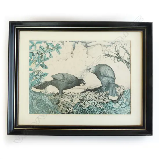 REI HAMON FRAMED PRINT, HUIA, 350 X 250mm