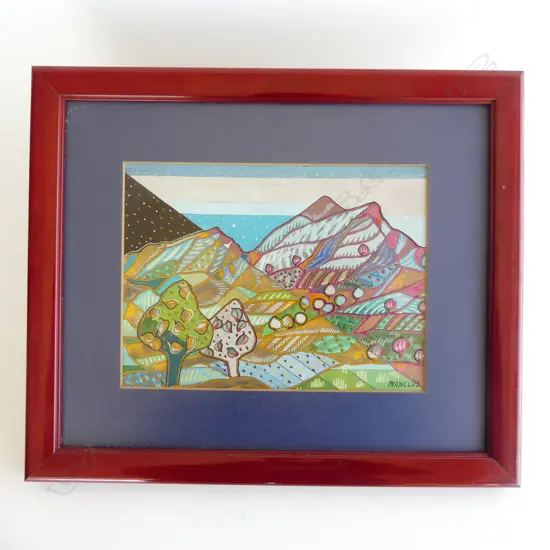 FRAMED COLOURFUL CONTEMPORARY SCENIC PRINT BY MANCLUS, 270 X 200mm
