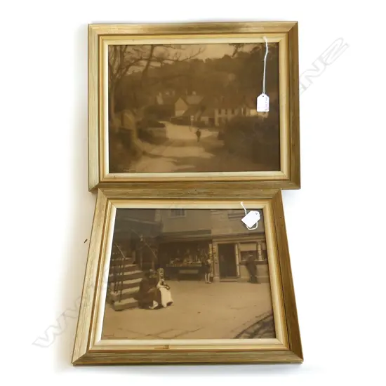 2 GEORGE CHANCE PHOTO PRINTS; 'SCANDAL' & 'IN A SURREY VILLAGE' 265x355mm