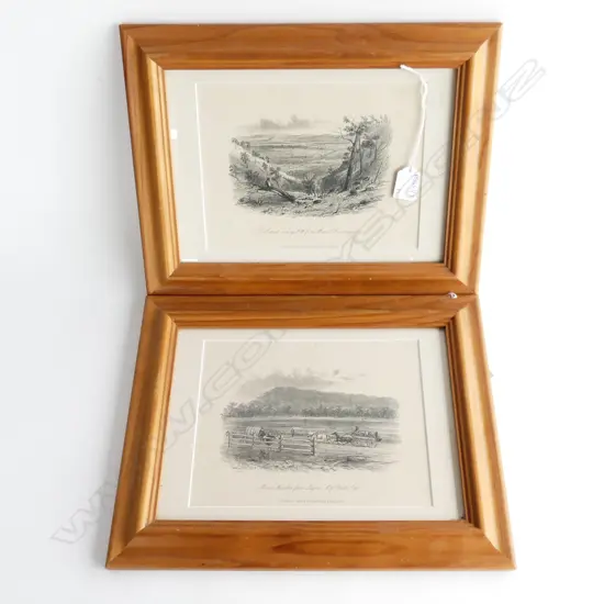 2 MID 19thC AUSTRALIAN ENGRAVINGS; BALLAARAT & MOUNT MACEDON 175x230mm