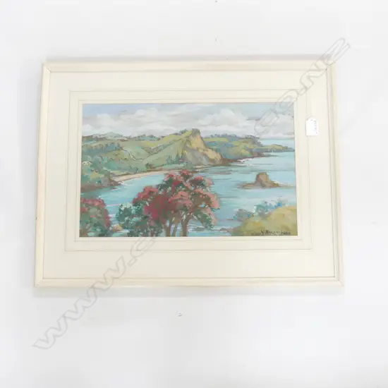 K AIRINI VANE GOUCHE COASTAL LANDSCAPE 270x430mm