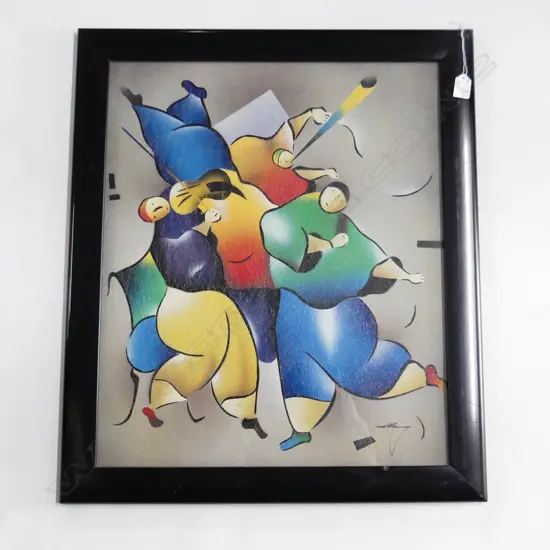 SIGNED PIERROT CLOWN ARTWORK 600x500mm