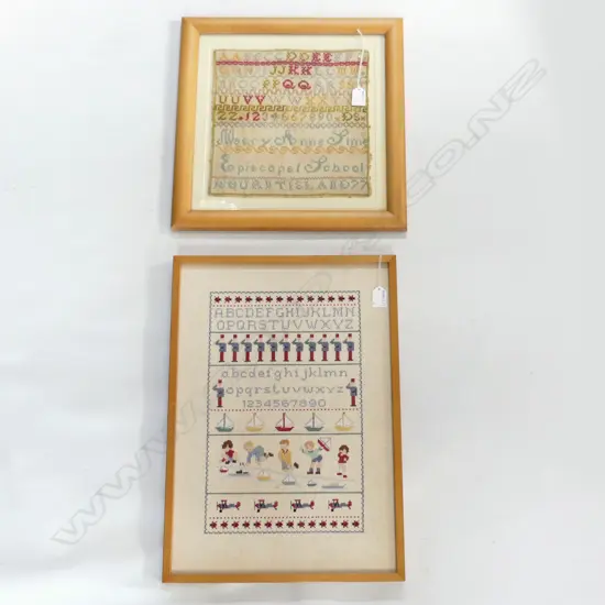 2 NEEDLEWORK SAMPLERS; 505x355mm / 300x300mm...