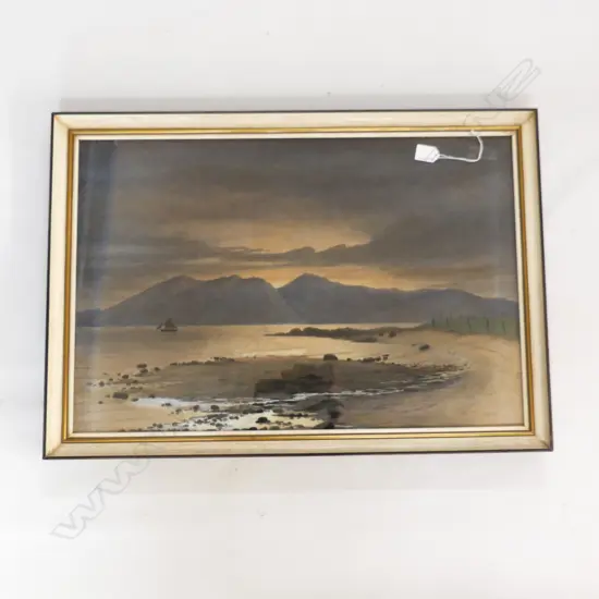 COLONIAL SUNSET LANSCAPE W/C SIGNED & DATED 1880? 445x670mm