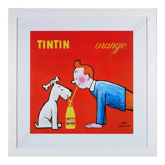 TINTIN ORANGE PRINT (1960) 505x505mm overall
