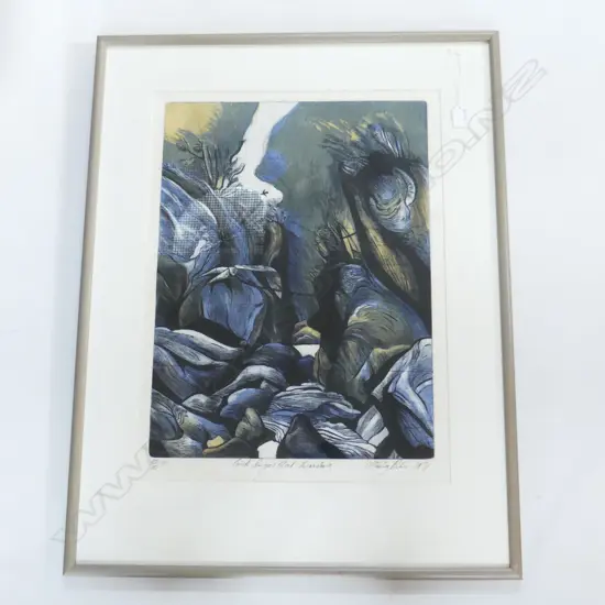 STANLEY PALMER 'CREEK, PUNGA & CLOUD, KARAMATURA' BAMBOO ENGRAVING 43/60 SIGNED & DATED 1971 595x450mm some foxing 