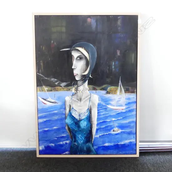 JOHN OXBOROUGH (NZ b.1966) 'TROUBLE AT SEA II (MAHURANGI SUMMER)' OIL ON CANVAS ON BOARD 2002 1170x830mm