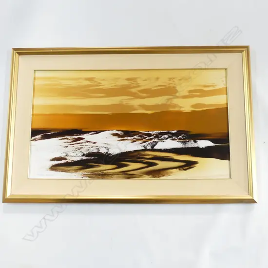 MAURICE BROOKES 'GOLDEN SANDS' ACRYLIC ON BOARD, 2005 435X780mm